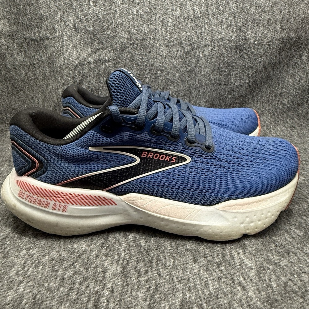 Brooks Glycerin GTS 21 Womens Size 8 Blue Pink Support Running Shoes 1204091B496